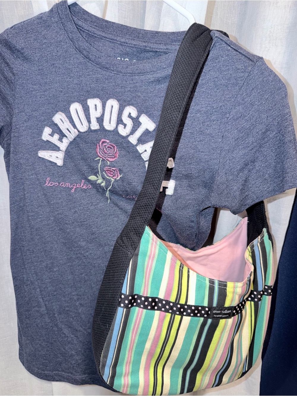 Aeropostale Heather Navy Classic Crew T-Shirt